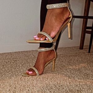 Elegant Gold Stiletto Heels
